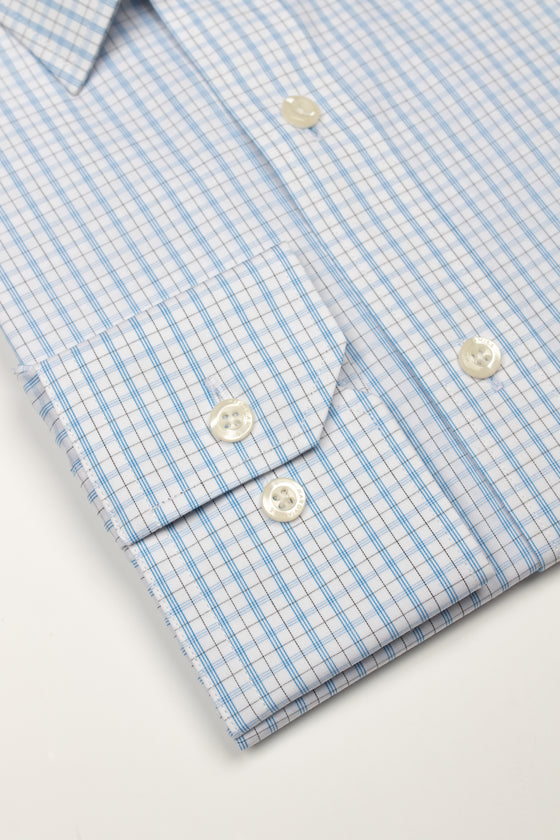 Blue Royal Twill Check Shirt (Contemporary Fit)