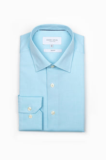  Ice Blue Plain Oxford Shirt (Slim Fit)