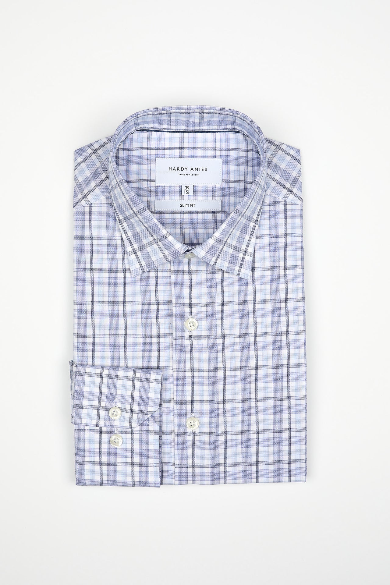 Blue Check Shirt Slim Fit