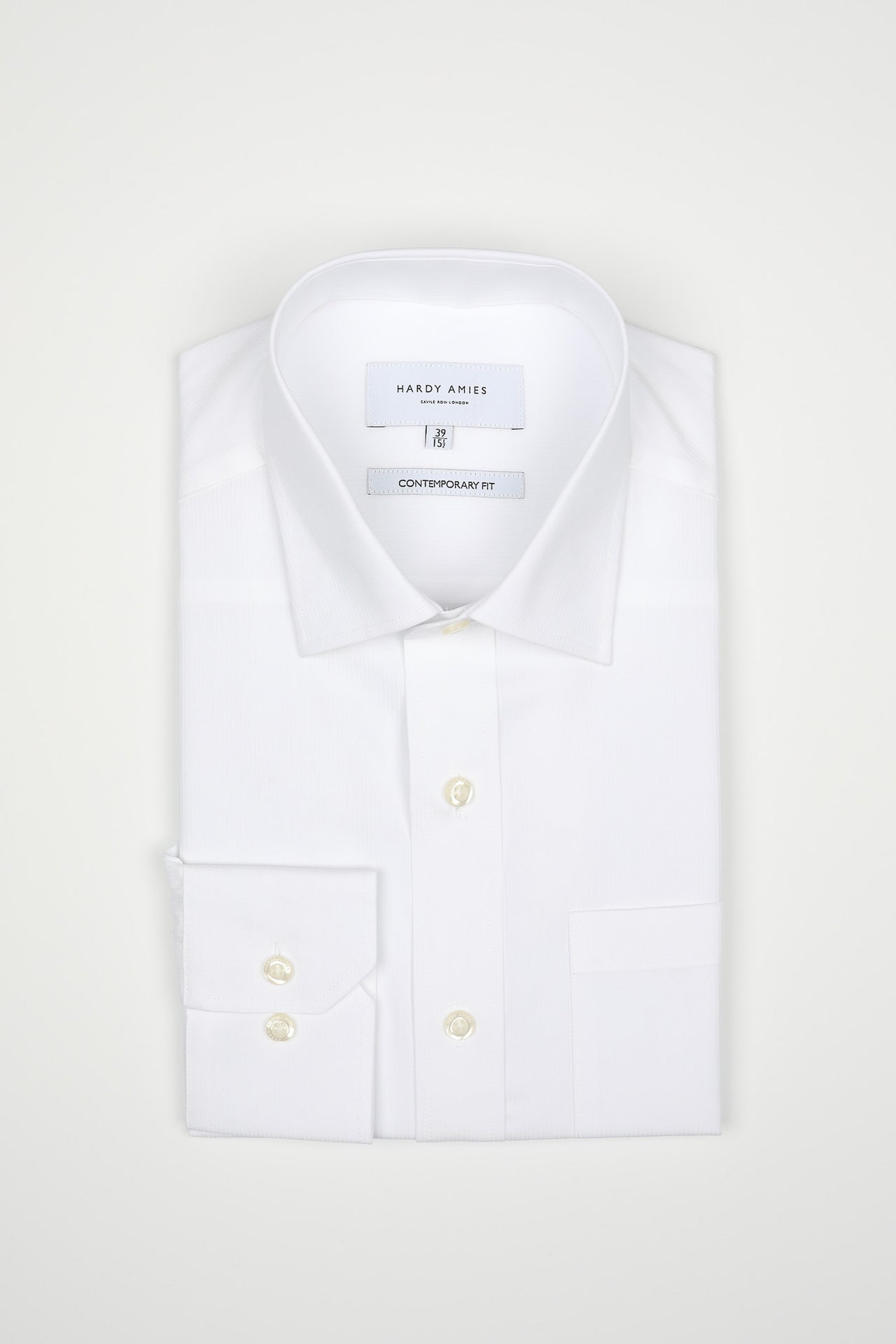 White Micro Self Stripe Shirt Contemporary Fit