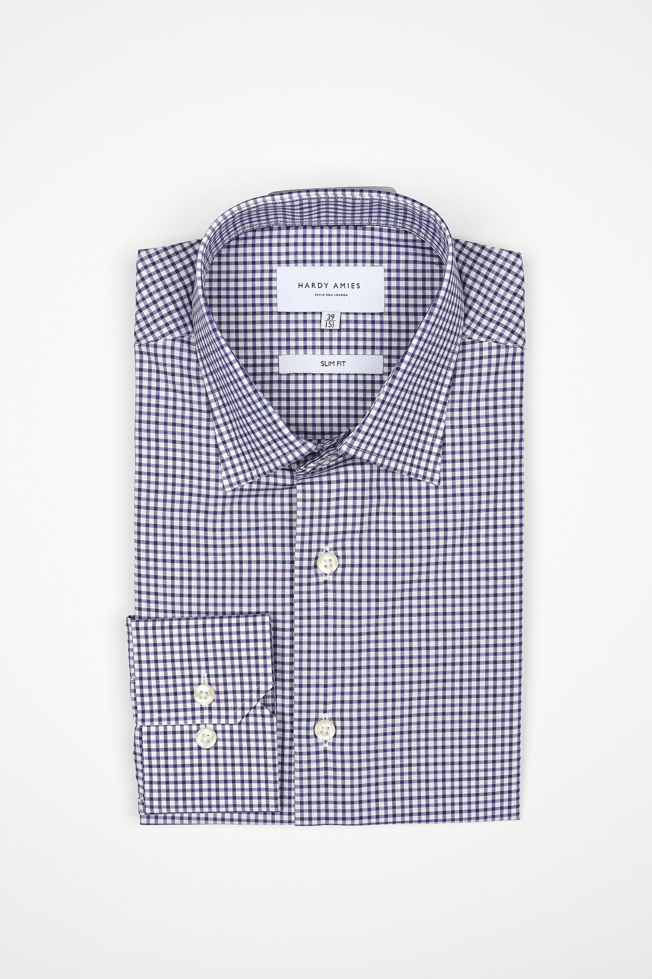 Purple Check Shirt Slim Fit