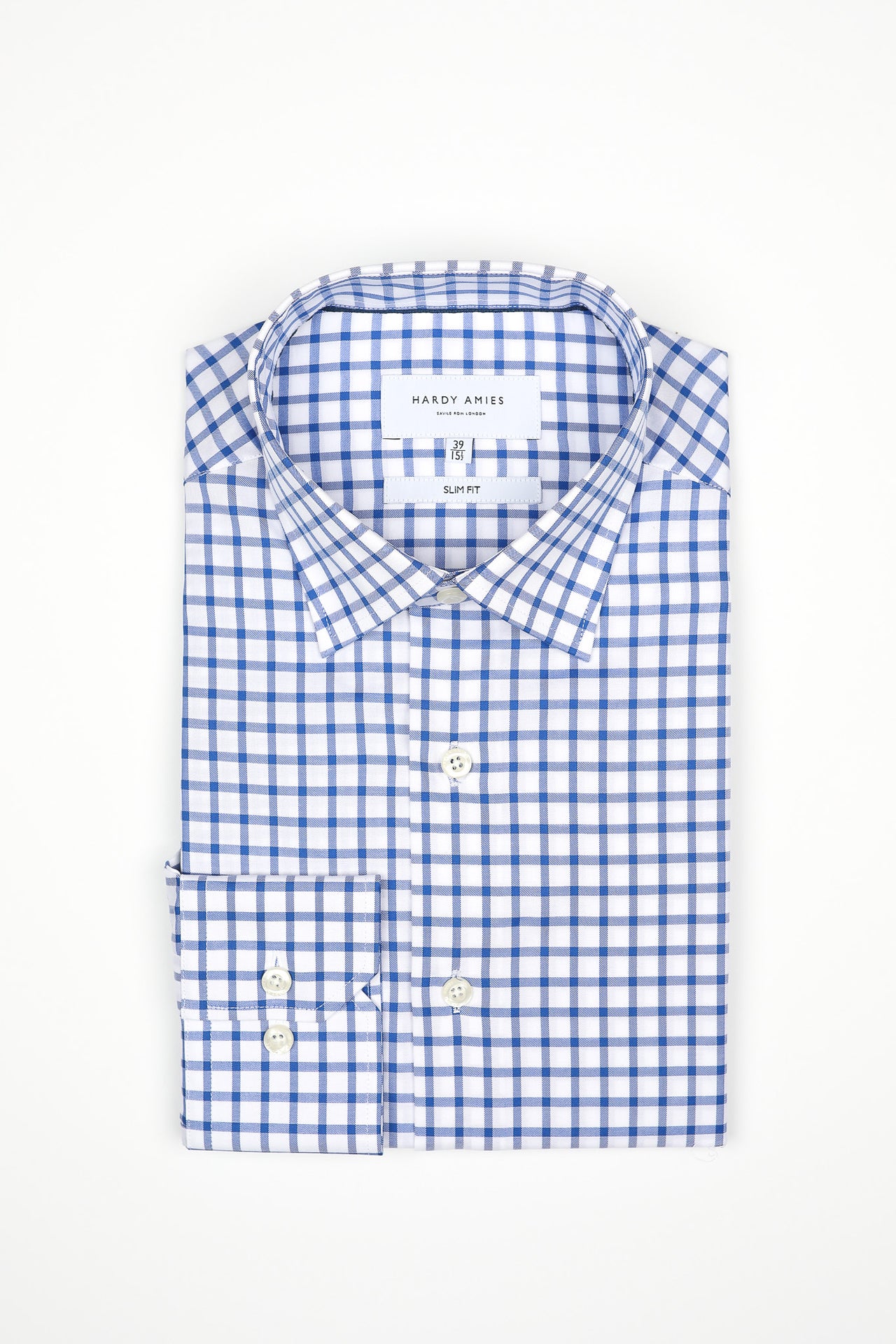 Navy Check Shirt Slim Fit