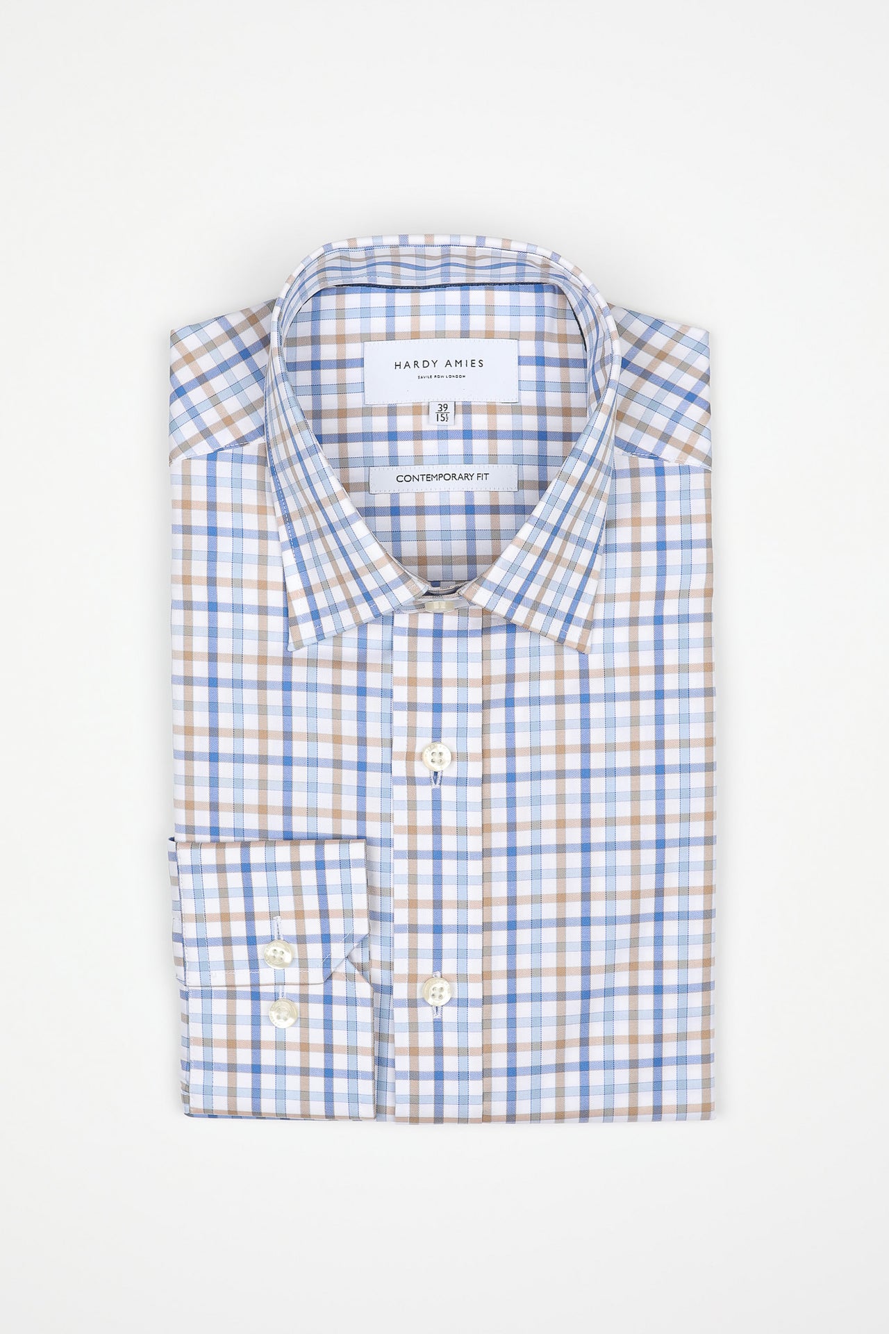 Pebble Blue Check Shirt Shirt Contemporary Fit