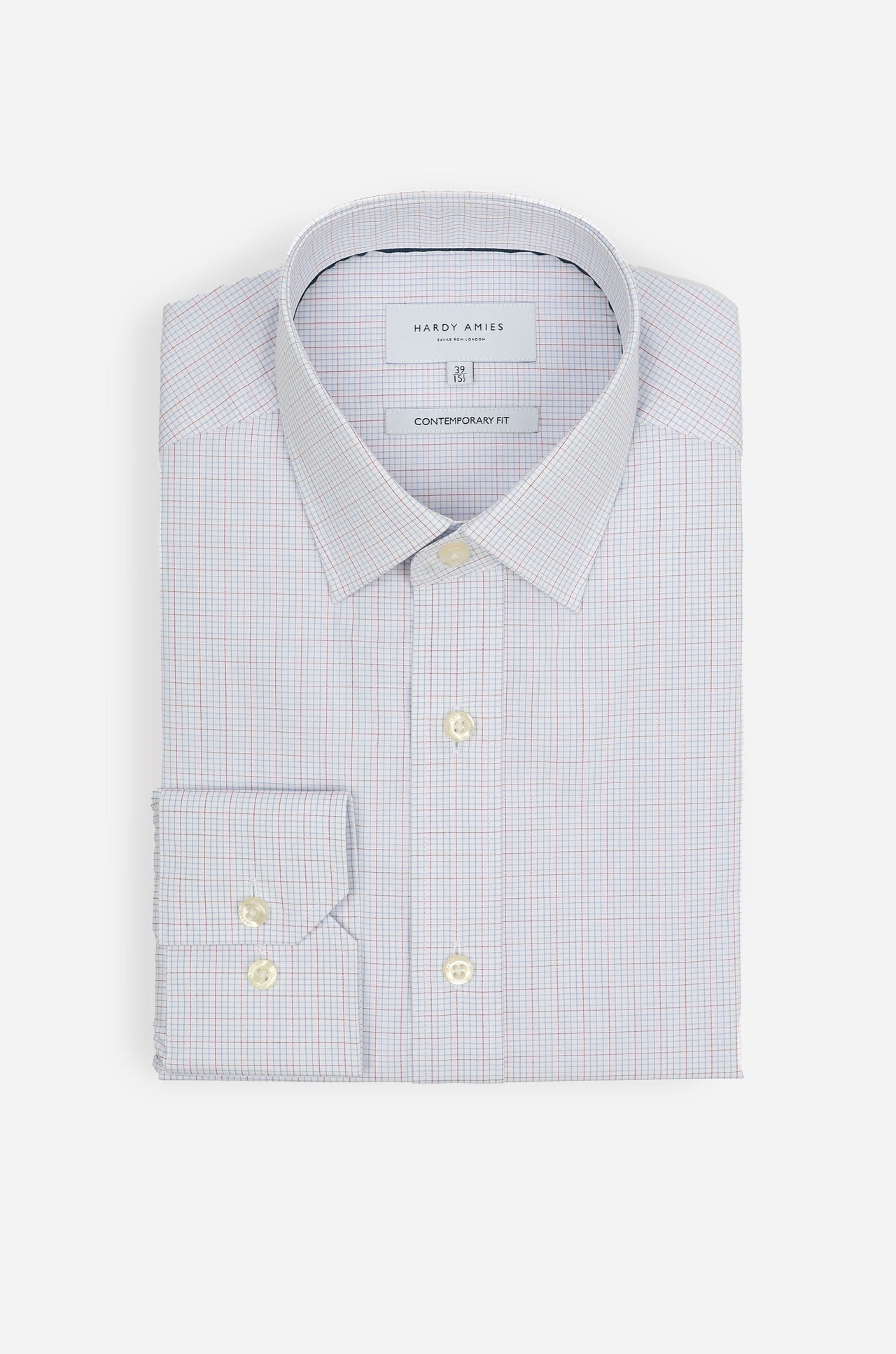 Blue Red Check Shirt Contemporary Fit