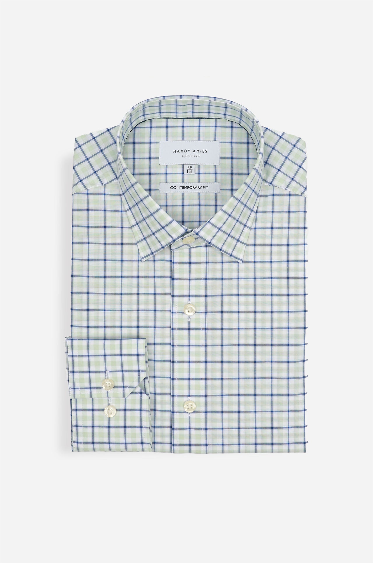 Sage Check Shirt Contemporary Fit