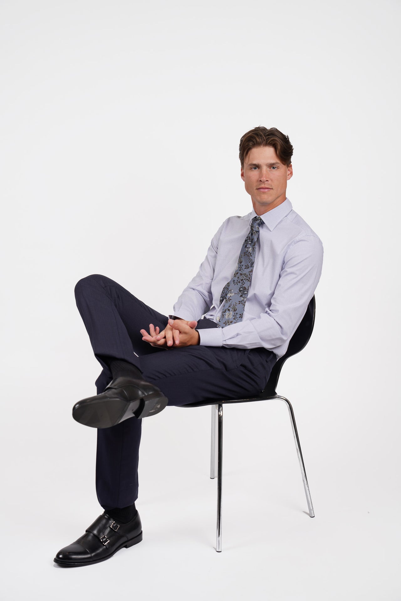 Blue Mini Check Shirt Slim Fit