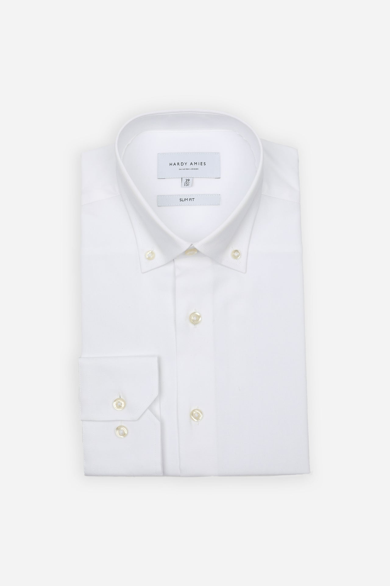 White Oxford Button Down Collar Shirt Slim Fit