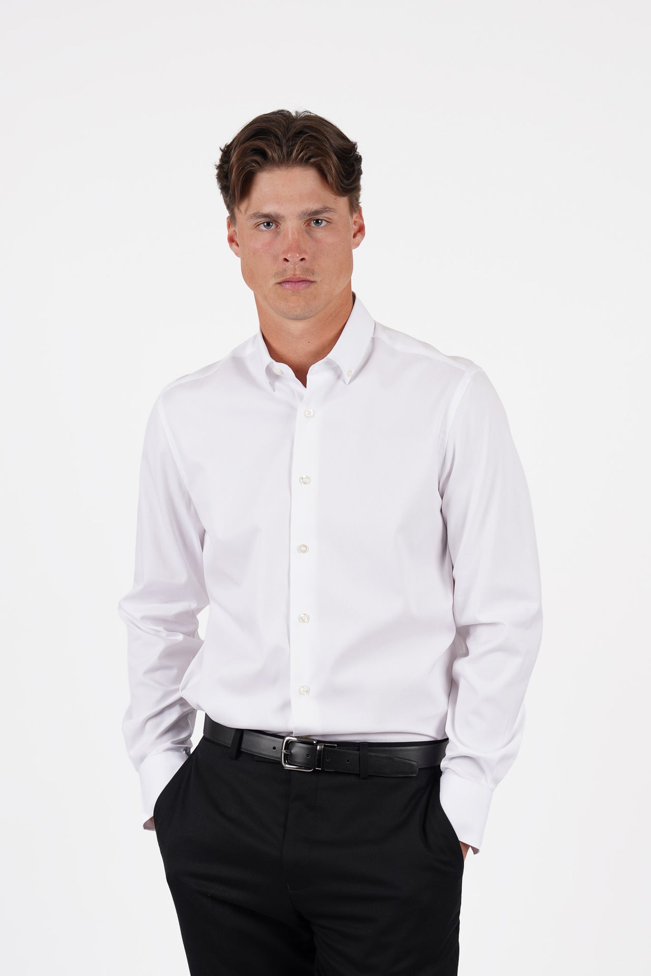 White Oxford Button Down Collar Shirt Slim Fit