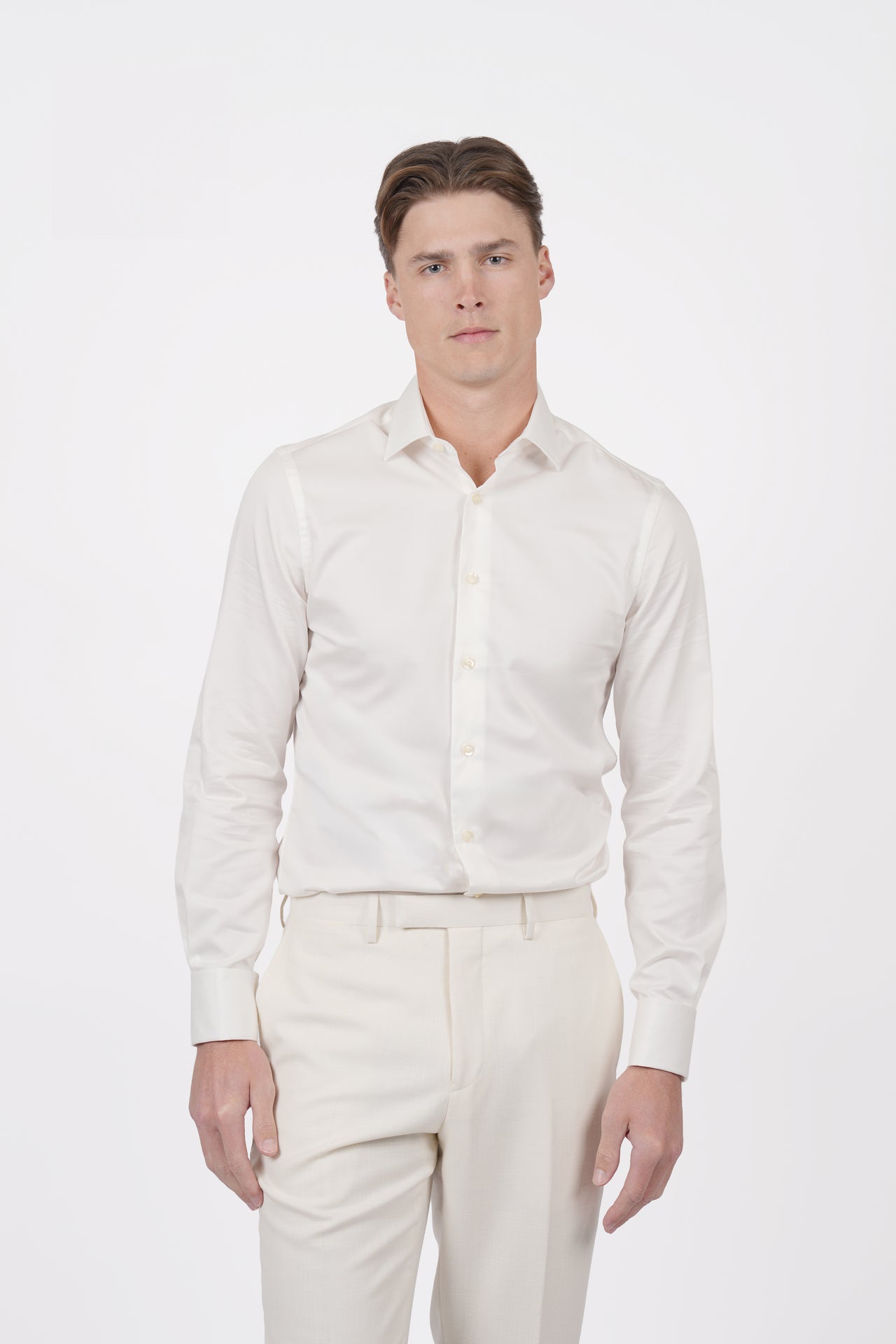 Ivory Plain Shirt Slim Fit