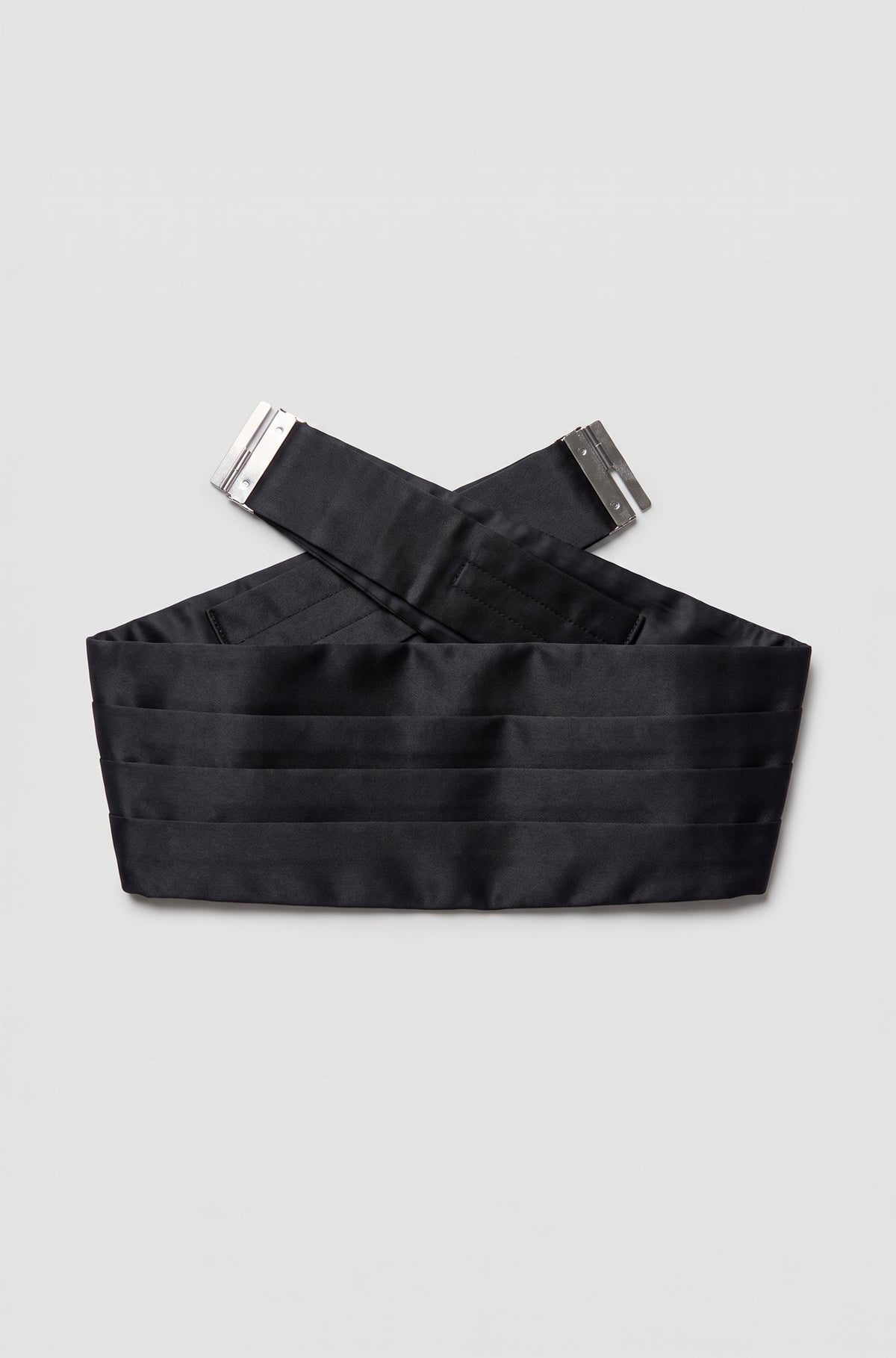 Pure Silk Pleated Cummerbund – Black