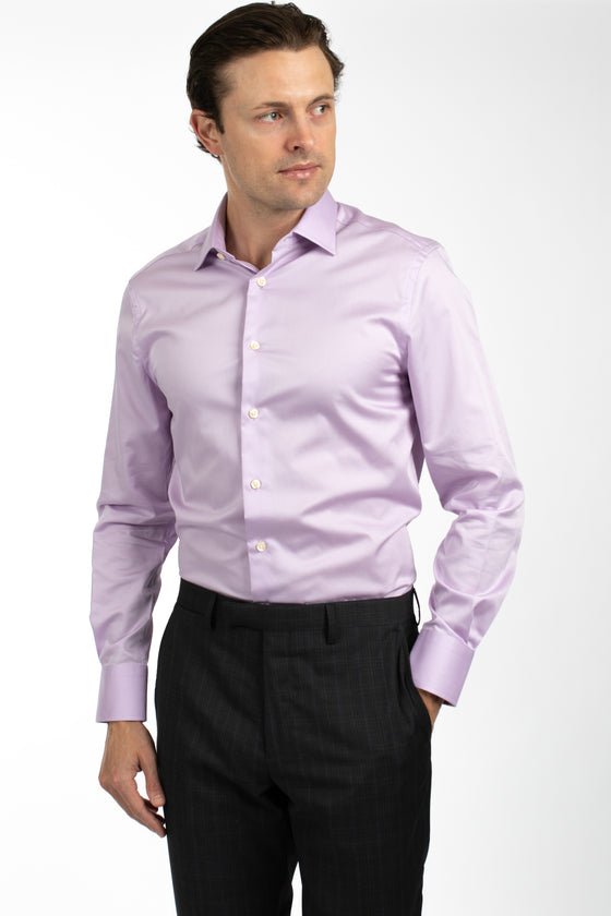 Lilac Plain Poplin Shirt (Slim Fit)