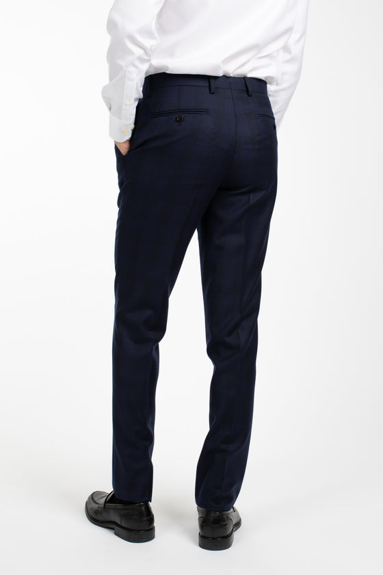 Navy Shadow Check Trouser