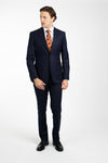 Navy Shadow Check Suit Jacket