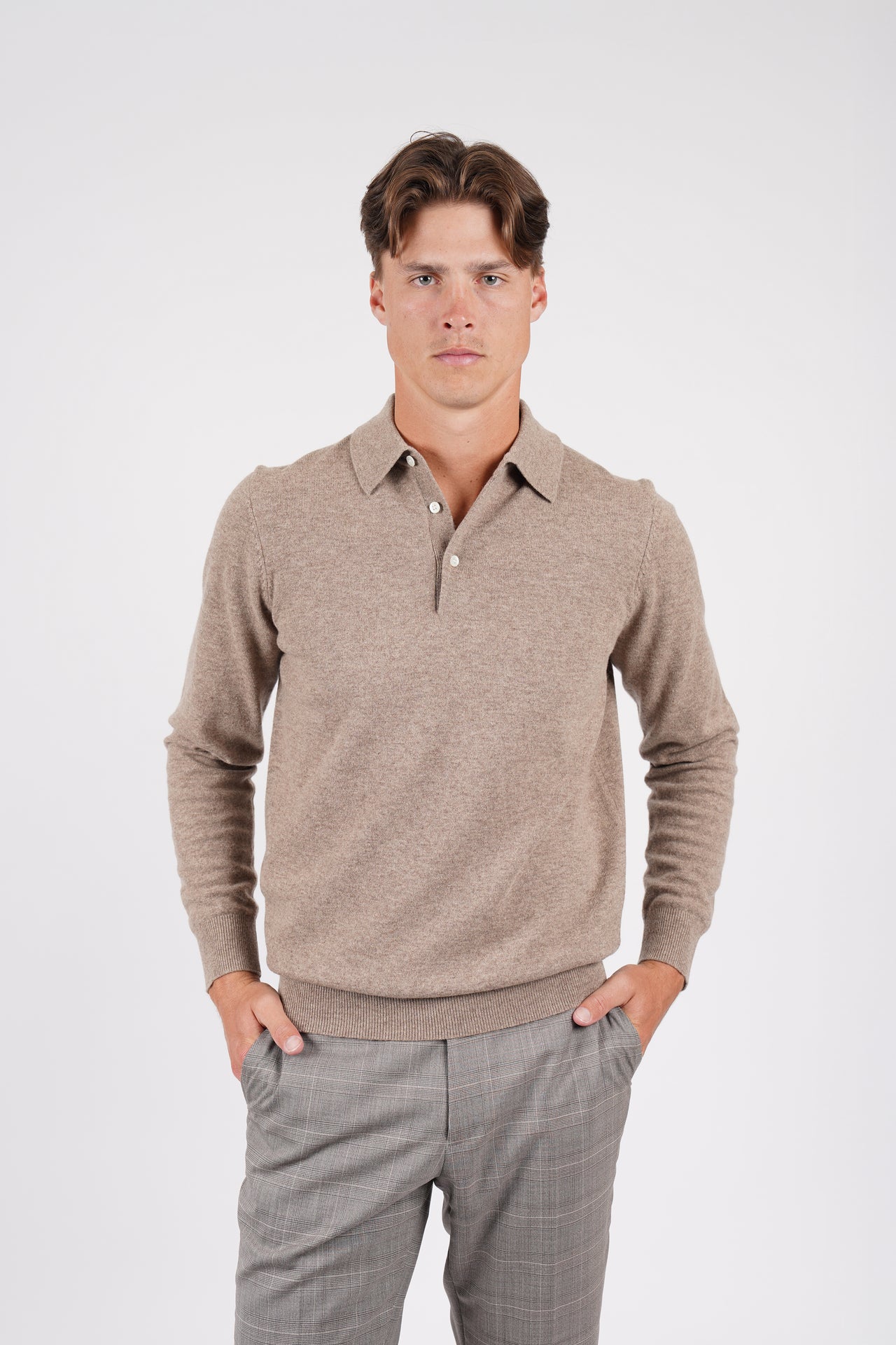 Oak Marle Pure Merino Wool L/S Polo