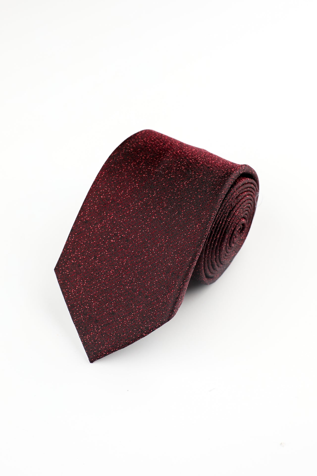 BURGUNDY WOVEN texture SILK TIE