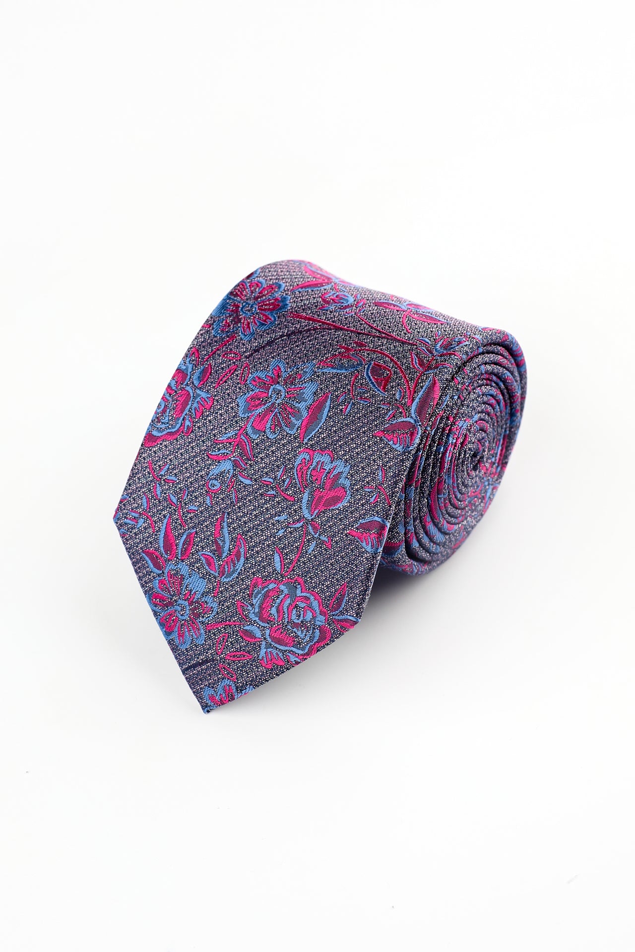 PINK WOVEN FLORAL TEXTURE SILK TIE