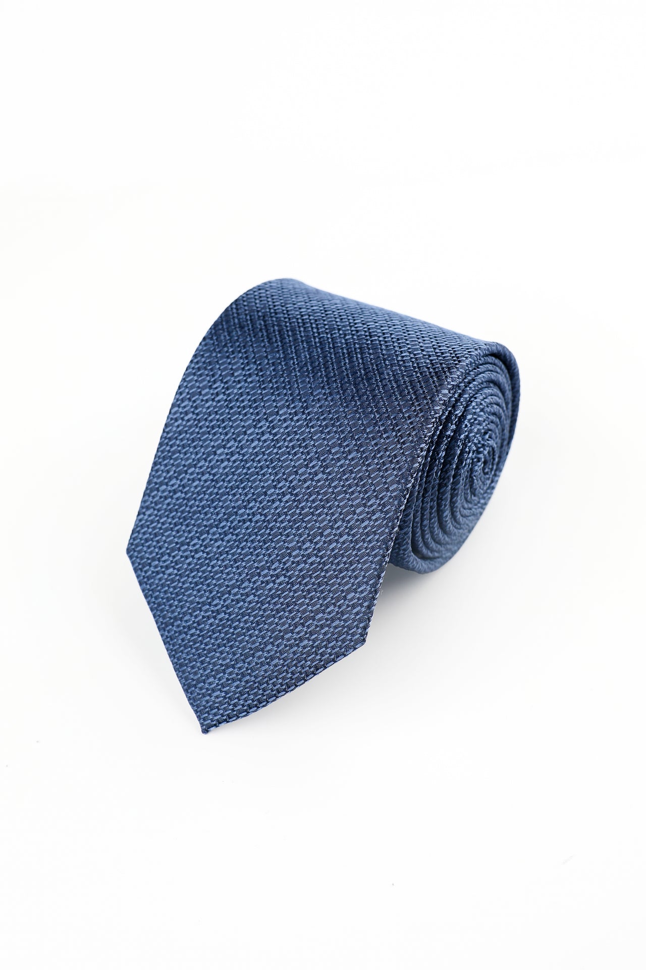 NAVY WOVEN TEXTURE SILK TIE