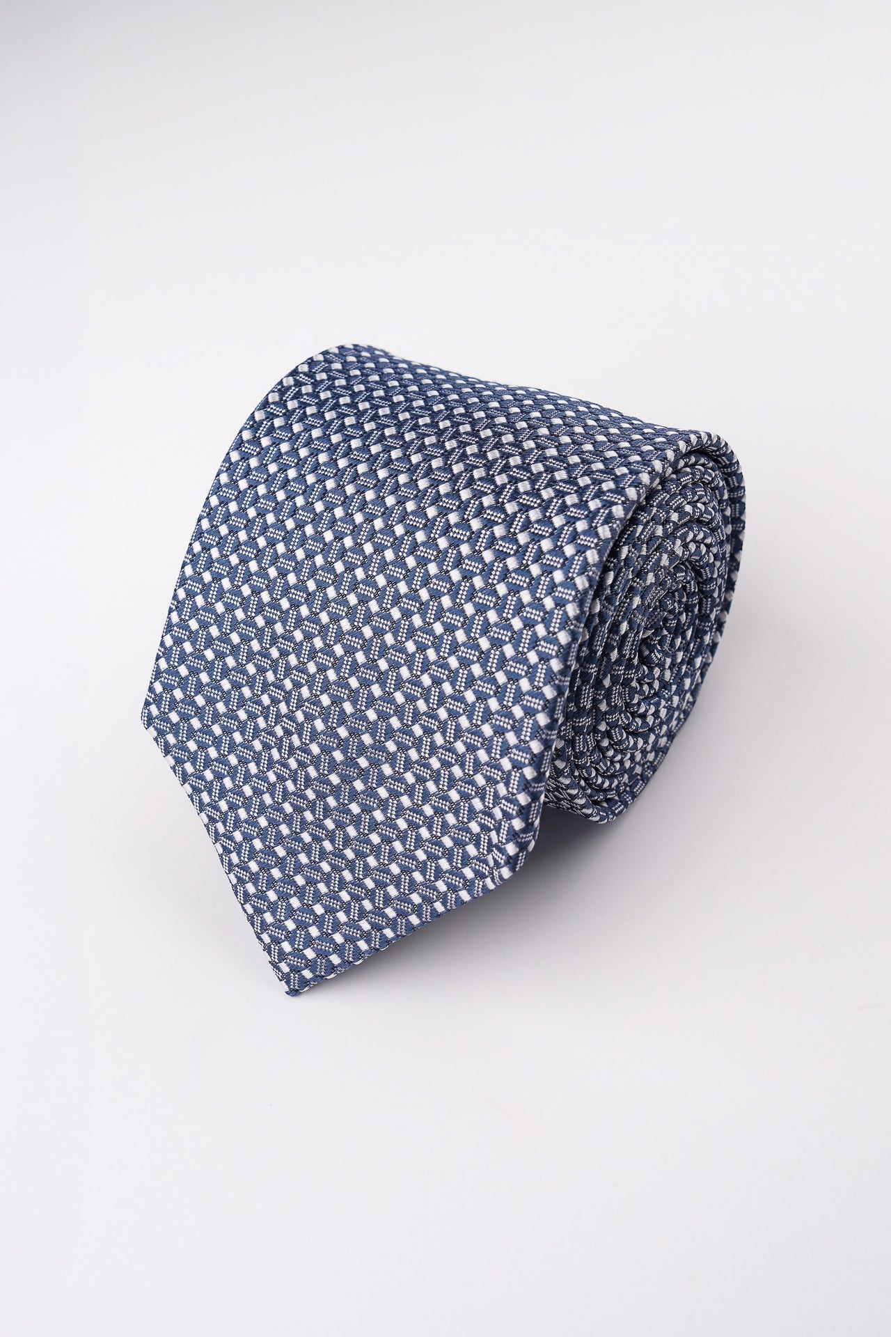 Cerulean Geometric Silk Tie