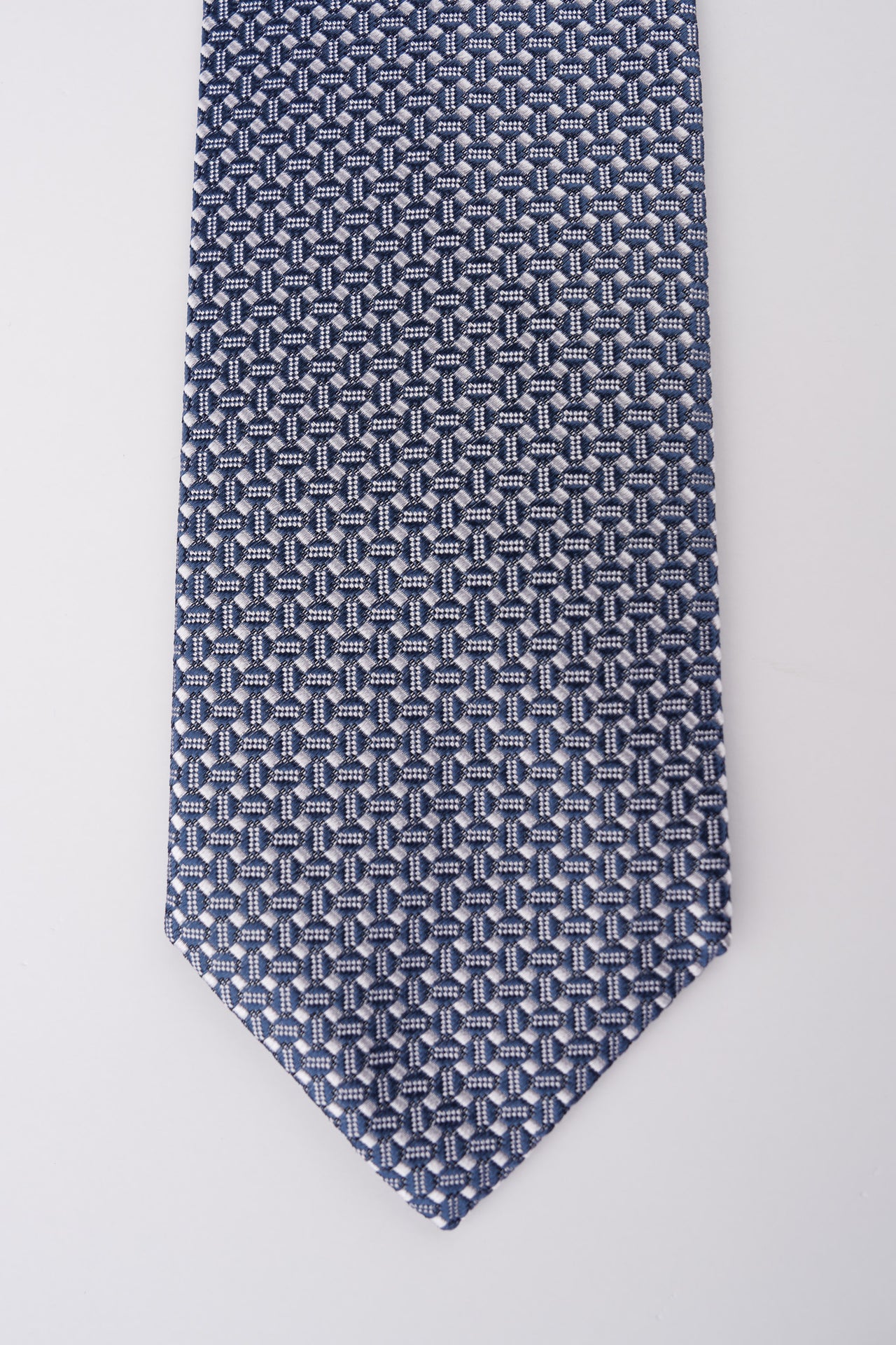 Cerulean Geometric Silk Tie
