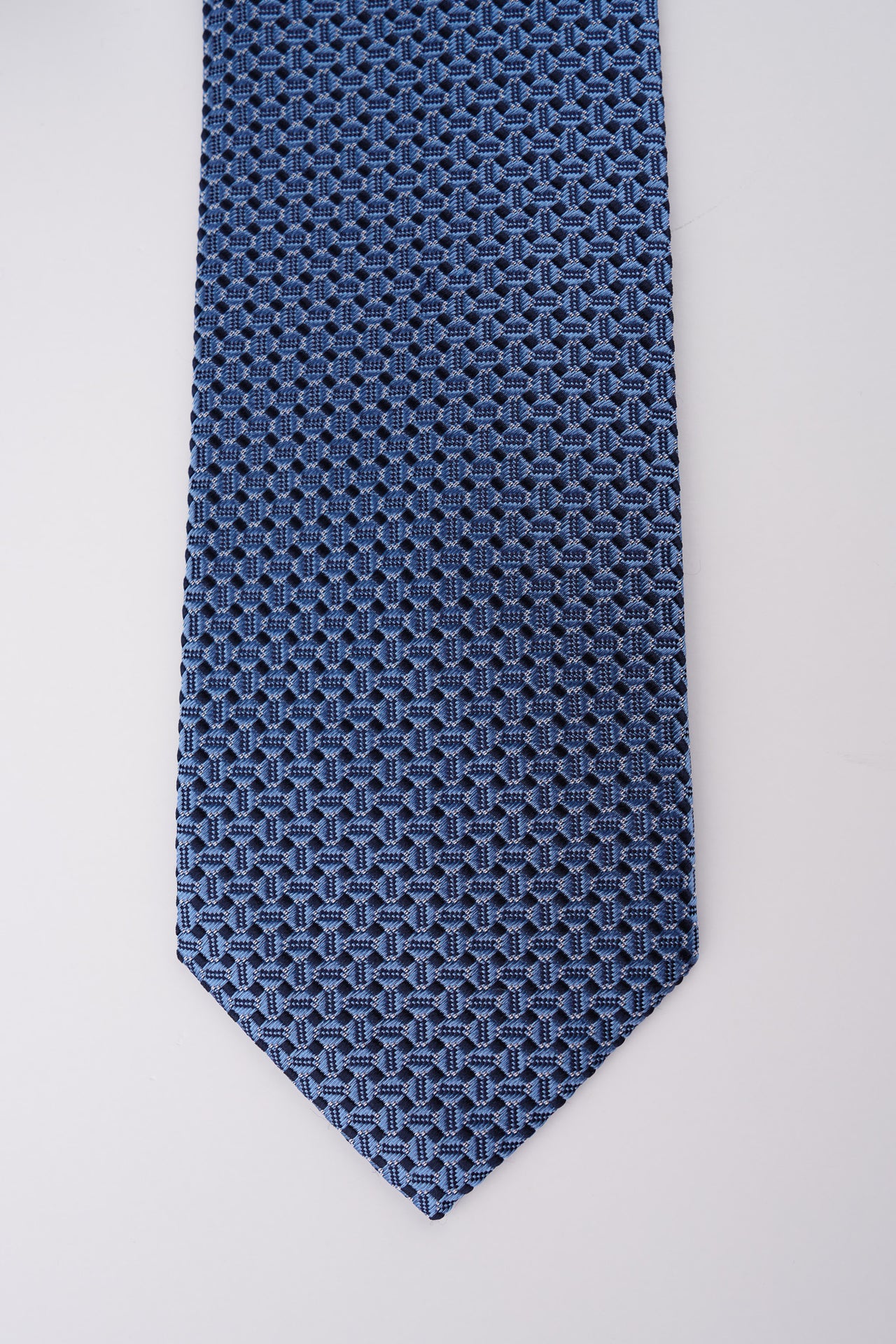 Blue Fusion Geometric Silk Tie