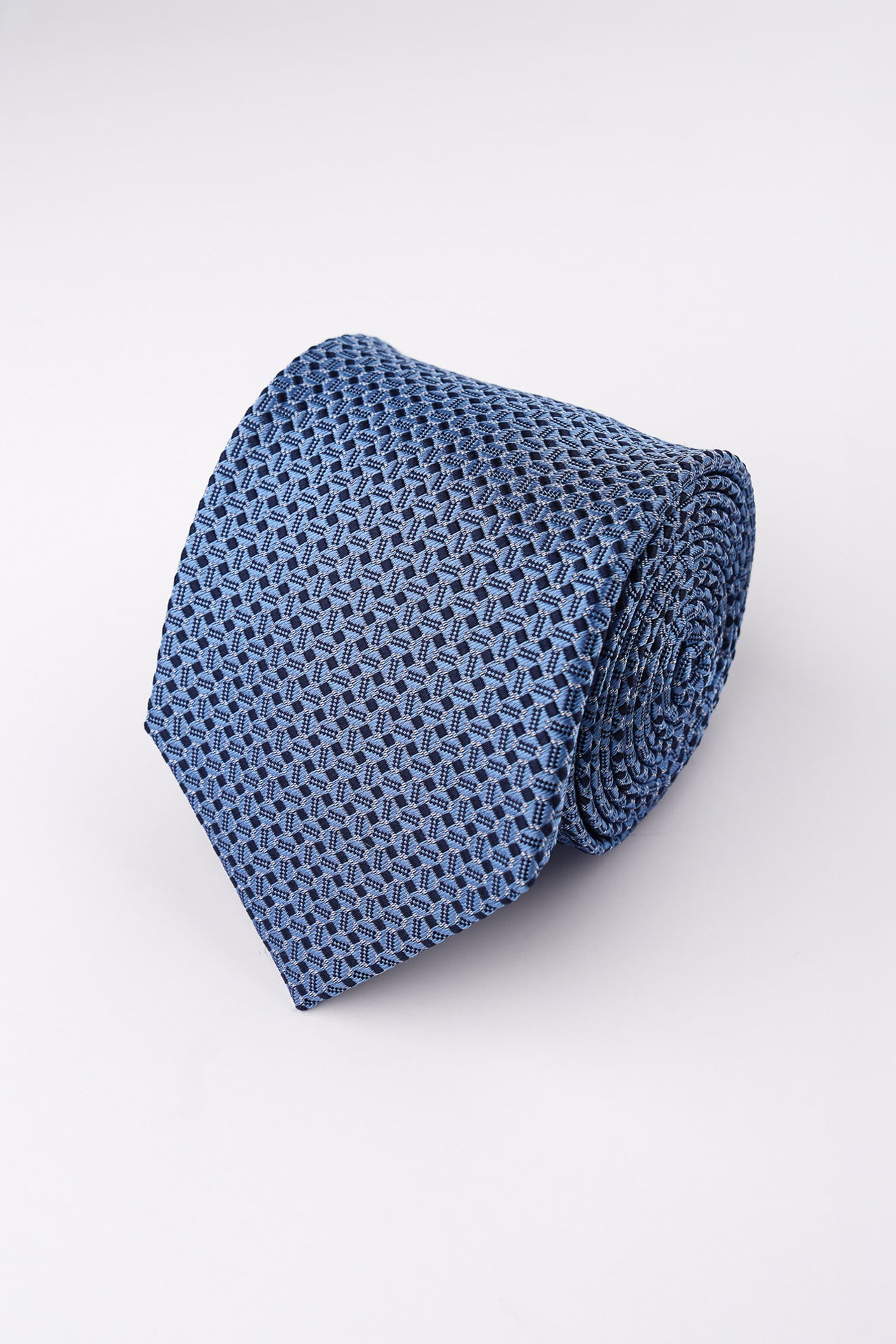 Blue Fusion Geometric Silk Tie