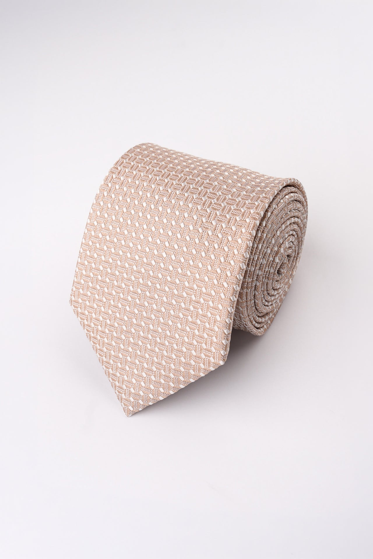 Champagne Geometric Silk Tie