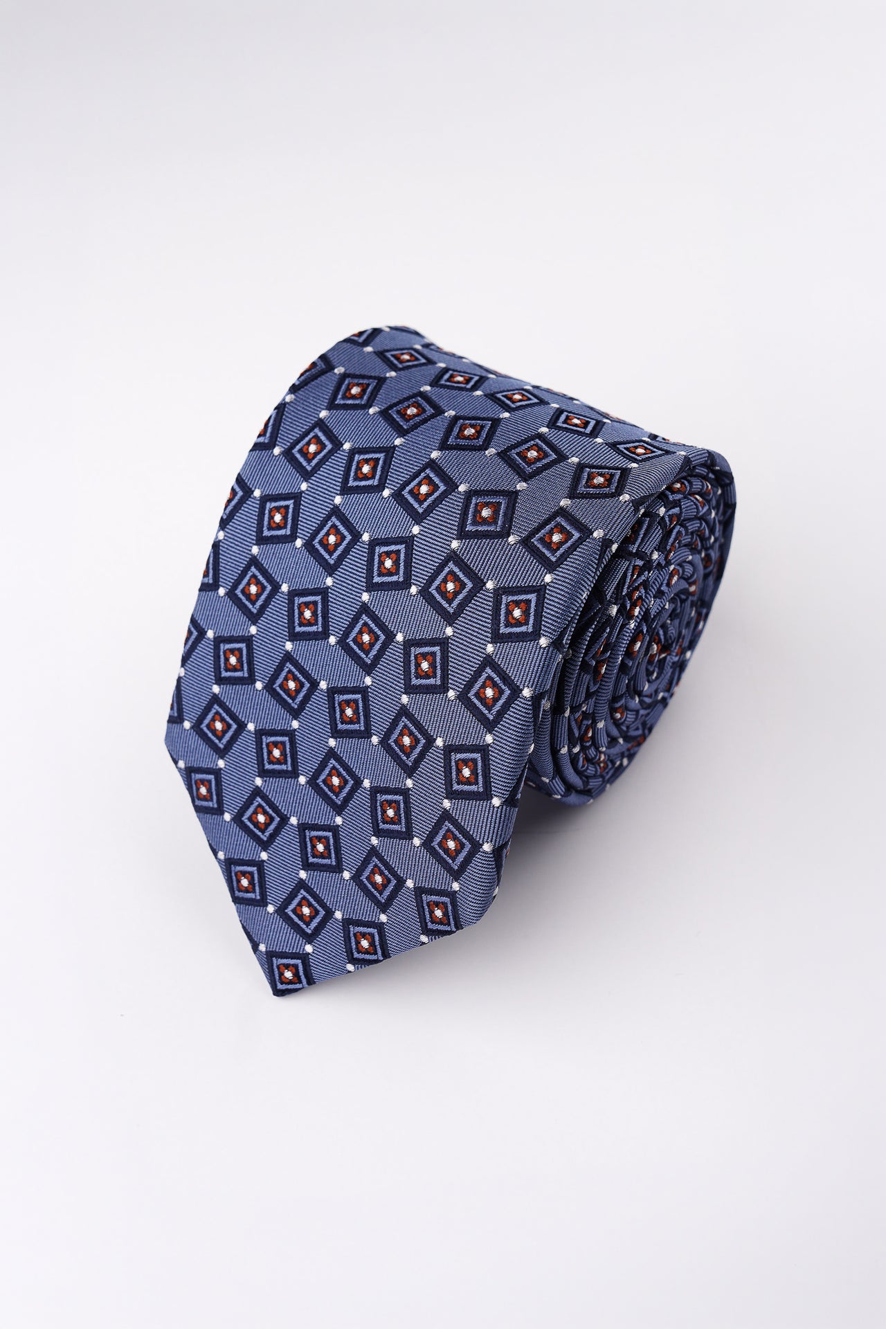 True Navy Square Geo Silk Tie
