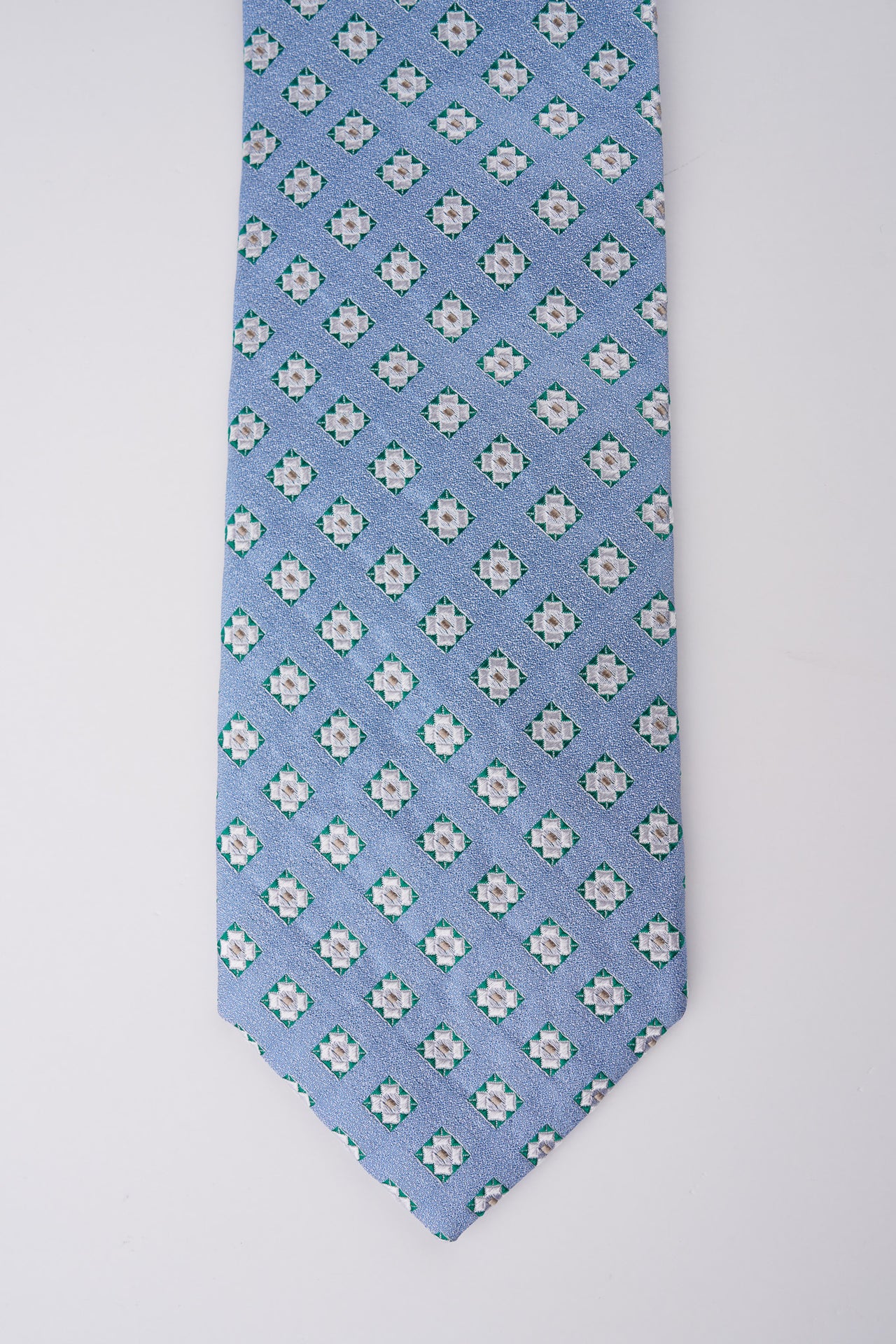 Sky Square Geo Silk Tie