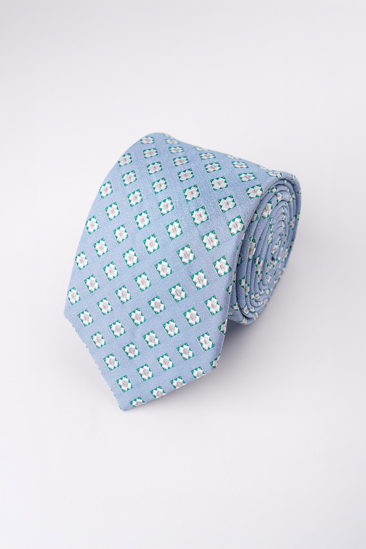 Sky Square Geo Silk Tie