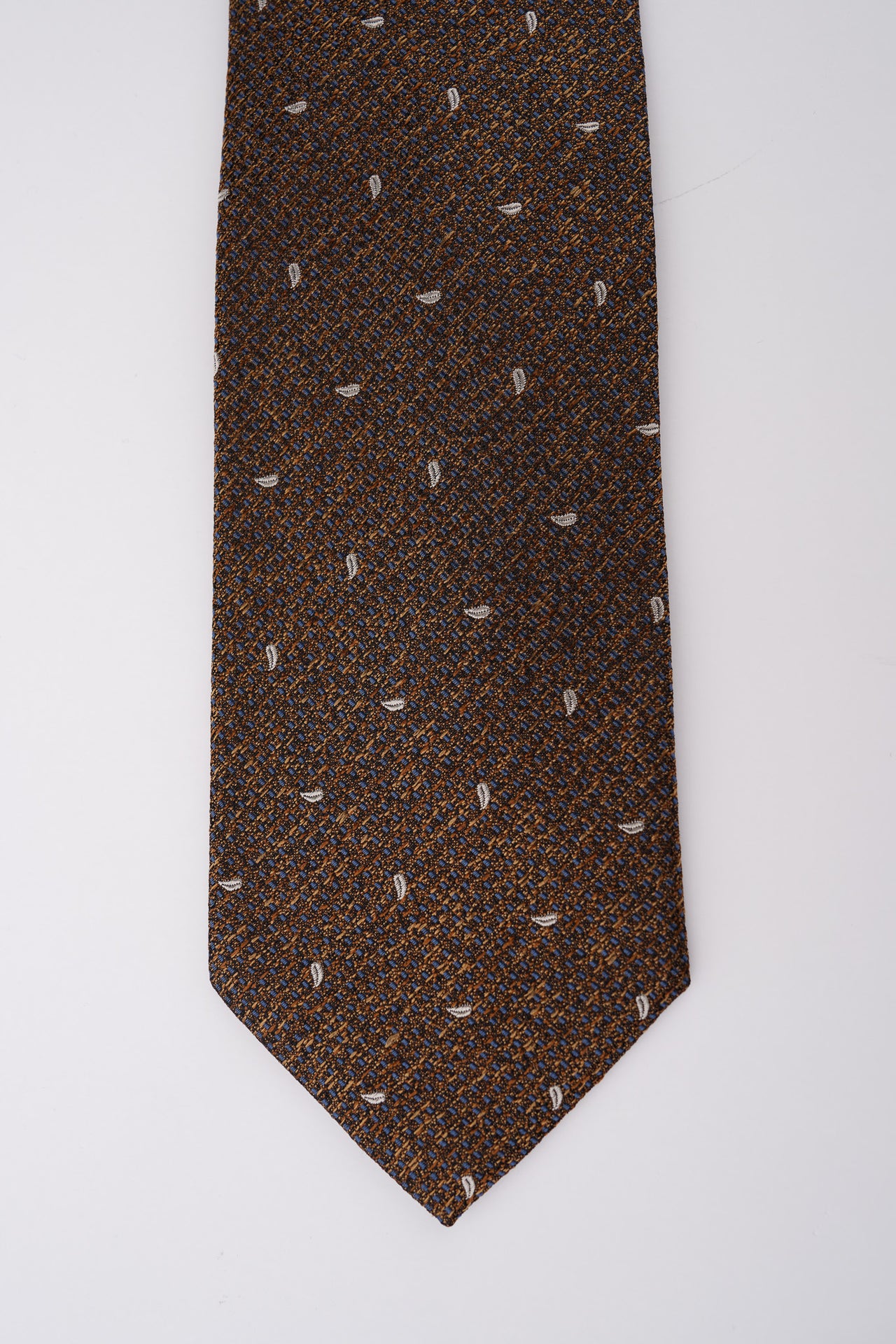 Toffee Textured Paisley Silk Tie