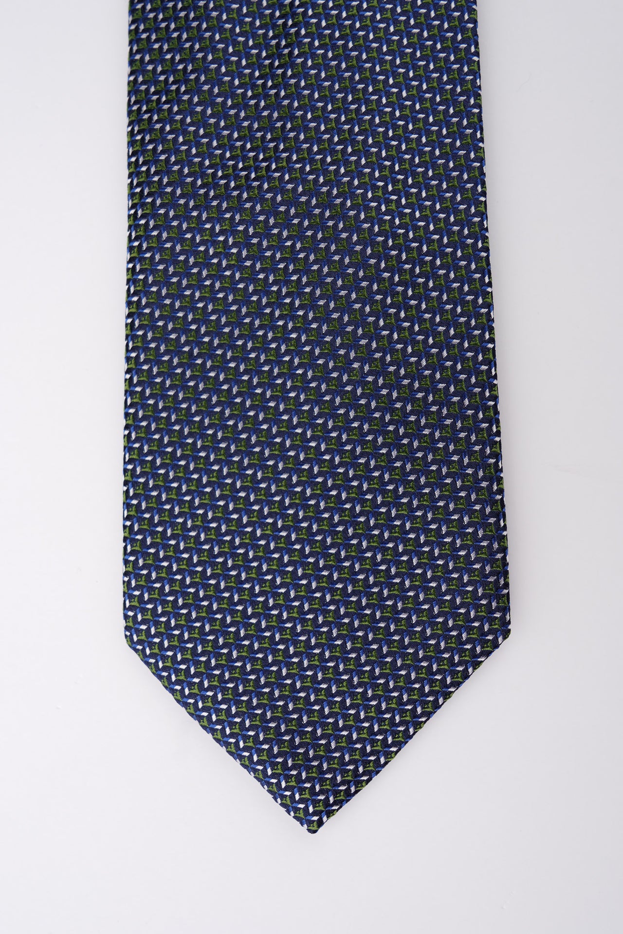 Green Geometric Silk Tie