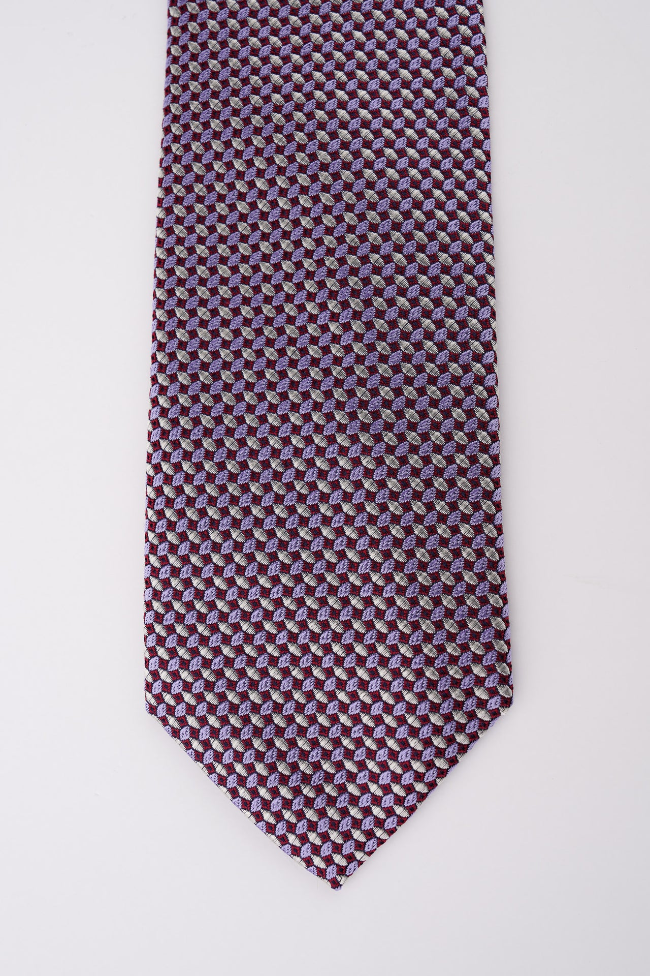 Pink Geometric Silk Tie
