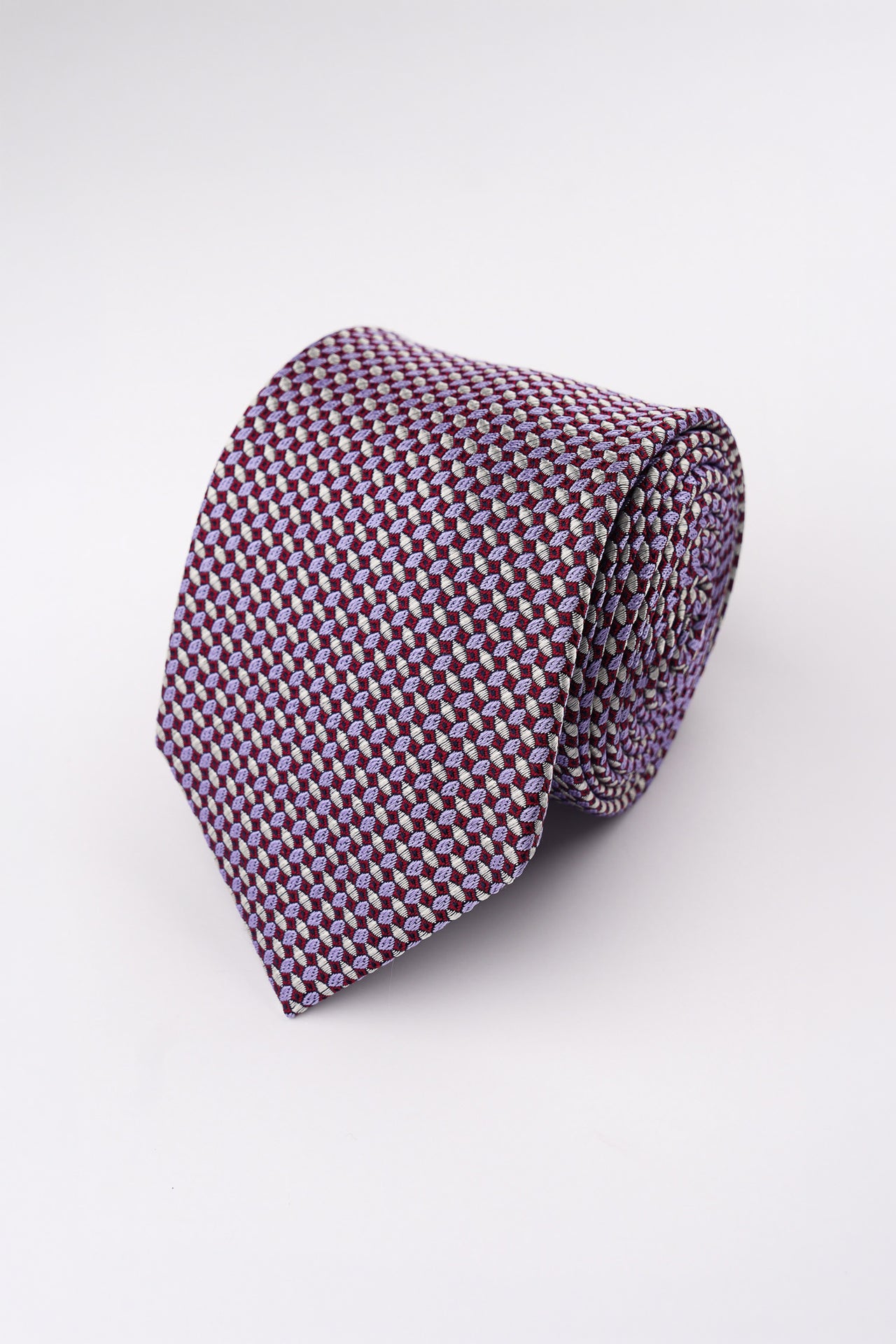 Pink Geometric Silk Tie