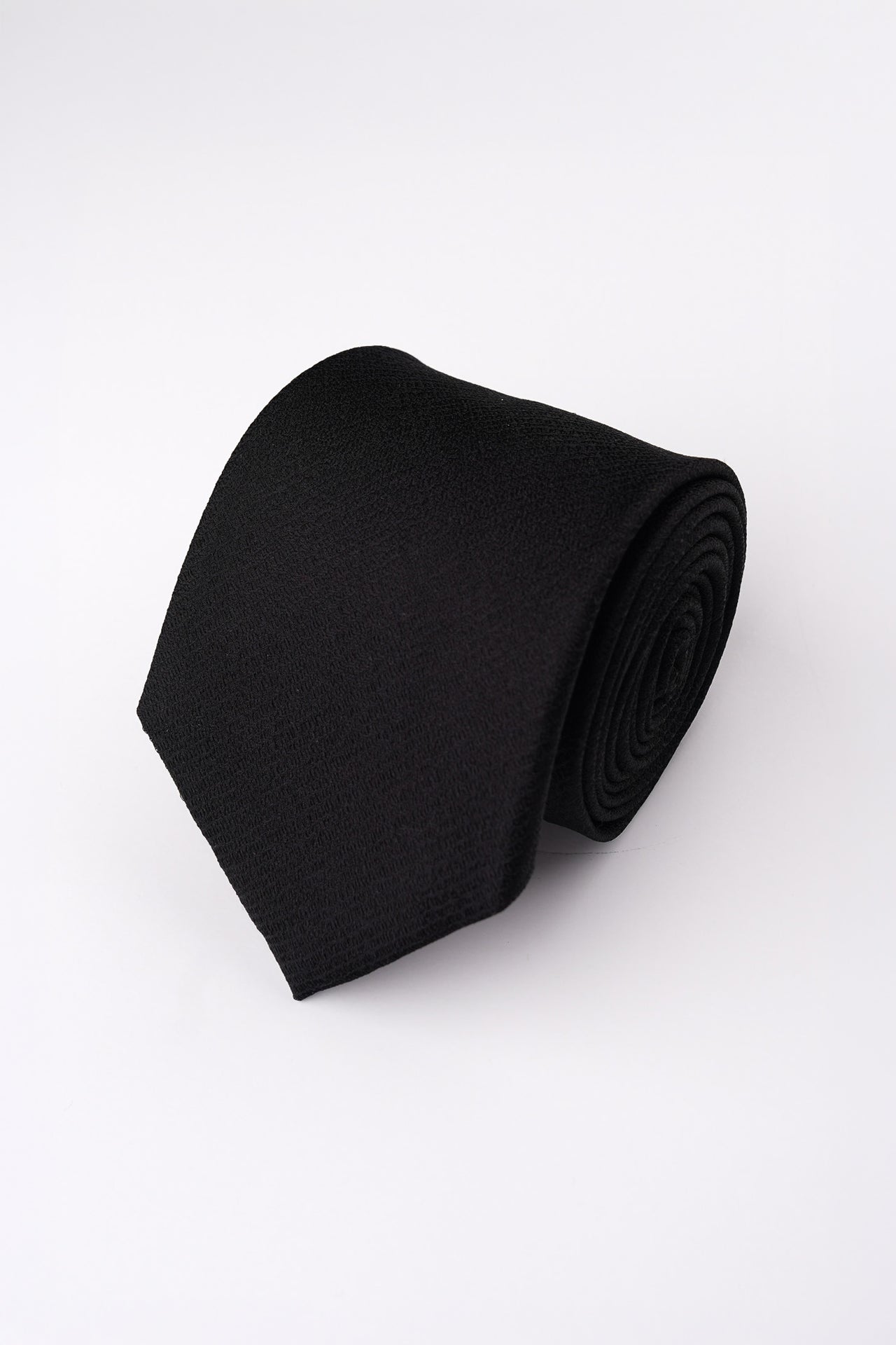 Black Textured Silk Tie