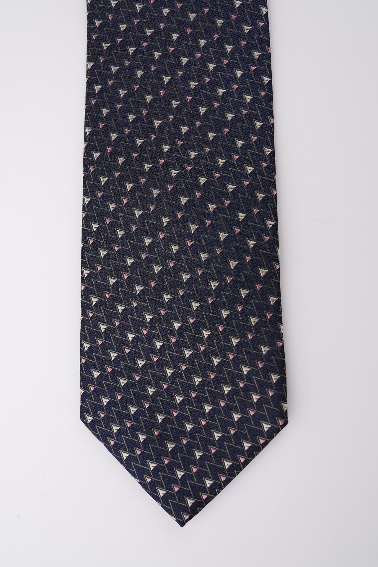 Green Geometric Silk Tie