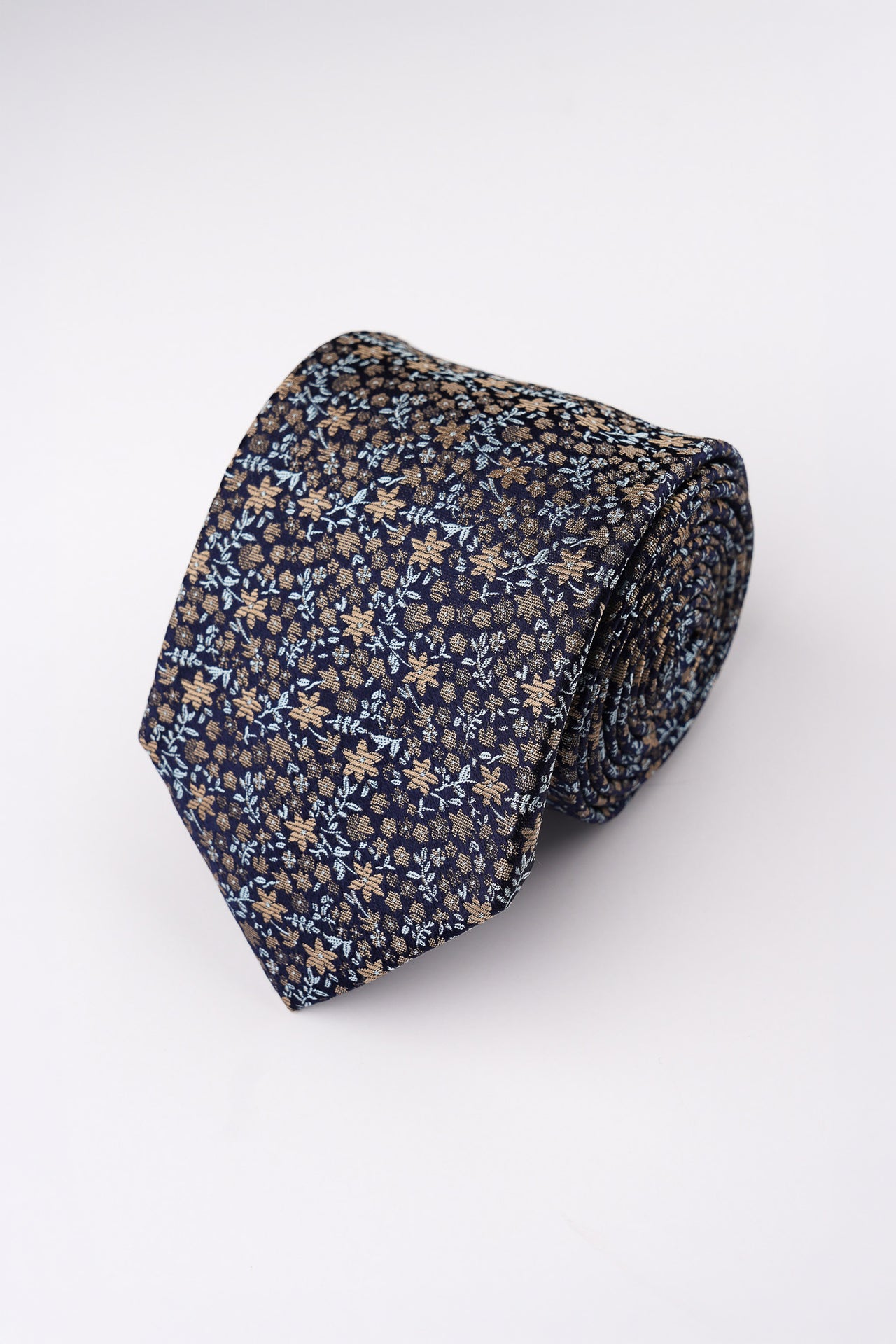 Brown Floral Silk Tie