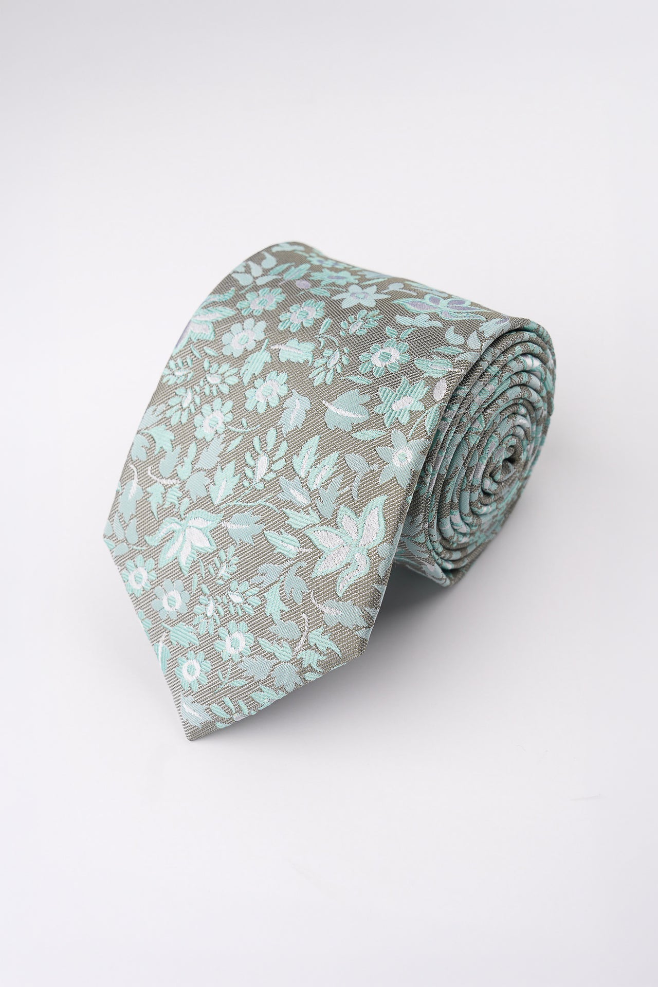 Mint Floral Silk Tie