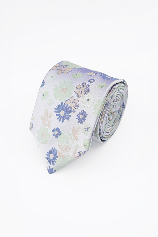 Blue Blossom Floral Silk Tie