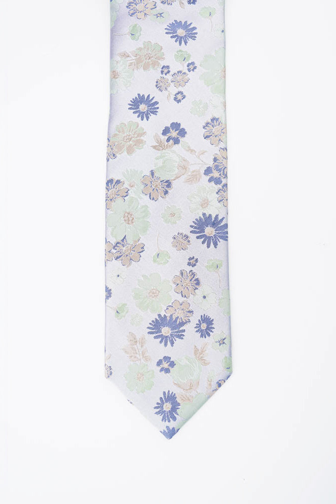 Blue Blossom Floral Silk Tie