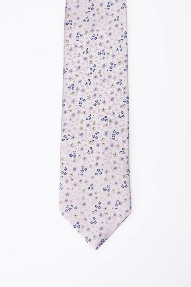 Blush Mini Floral Silk Tie