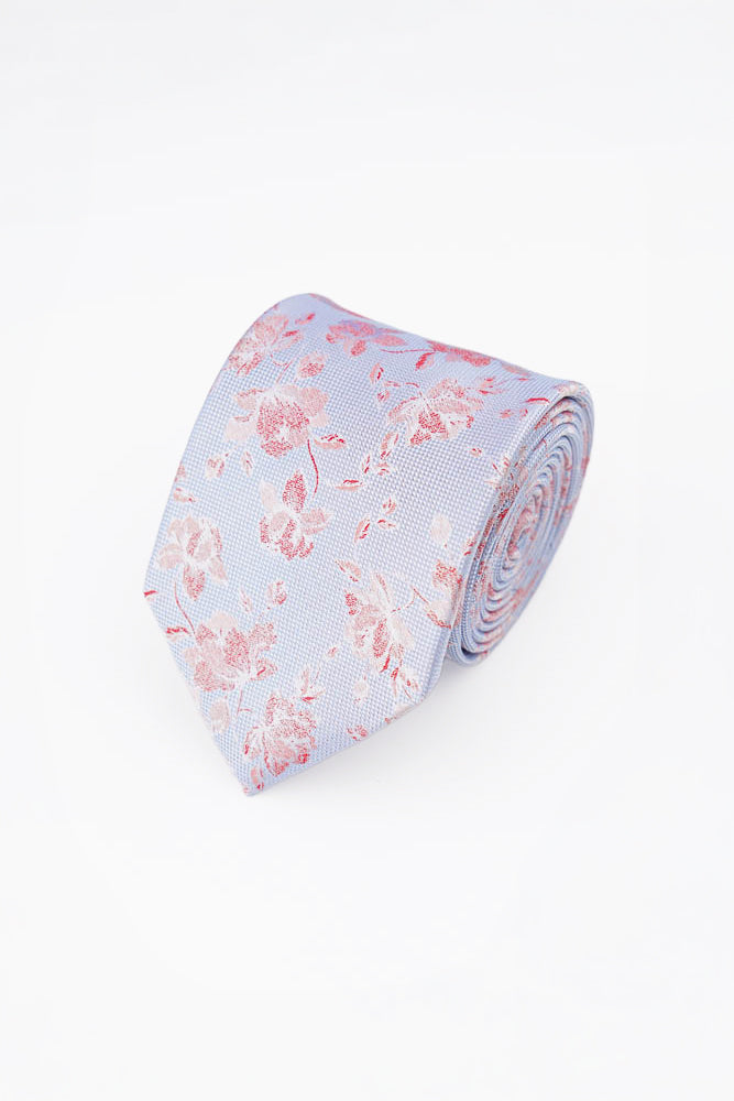 Blue Brush Floral Silk Tie