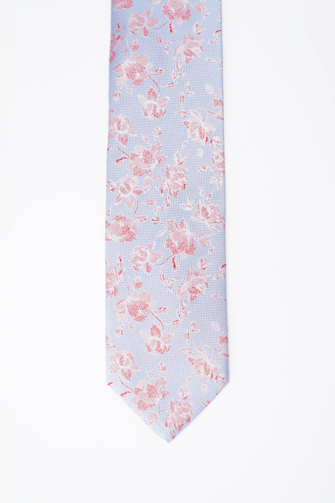 Blue Brush Floral Silk Tie