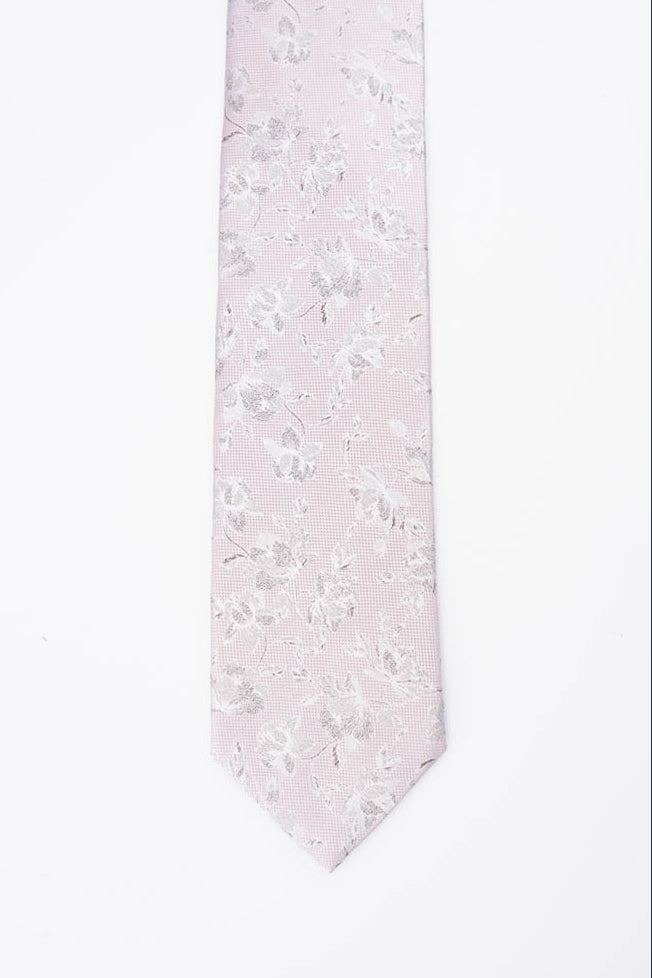 Coral Brush Floral Silk Tie