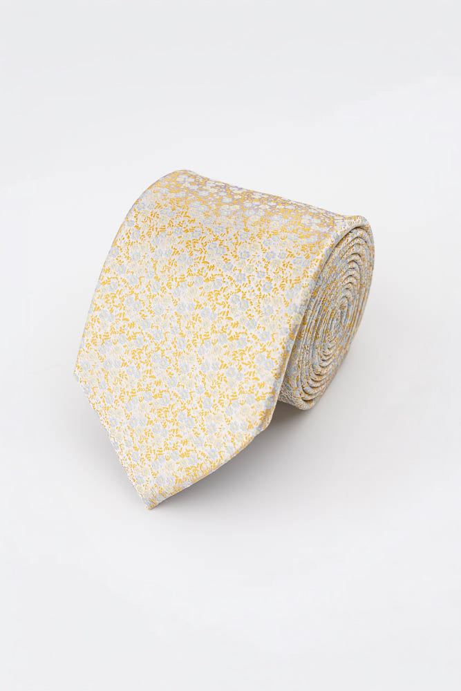 Yellow Meadow Floral Silk Tie