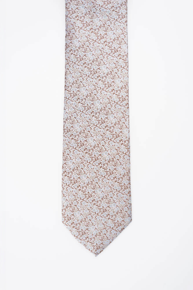Chocolate Meadow Floral Silk Tie