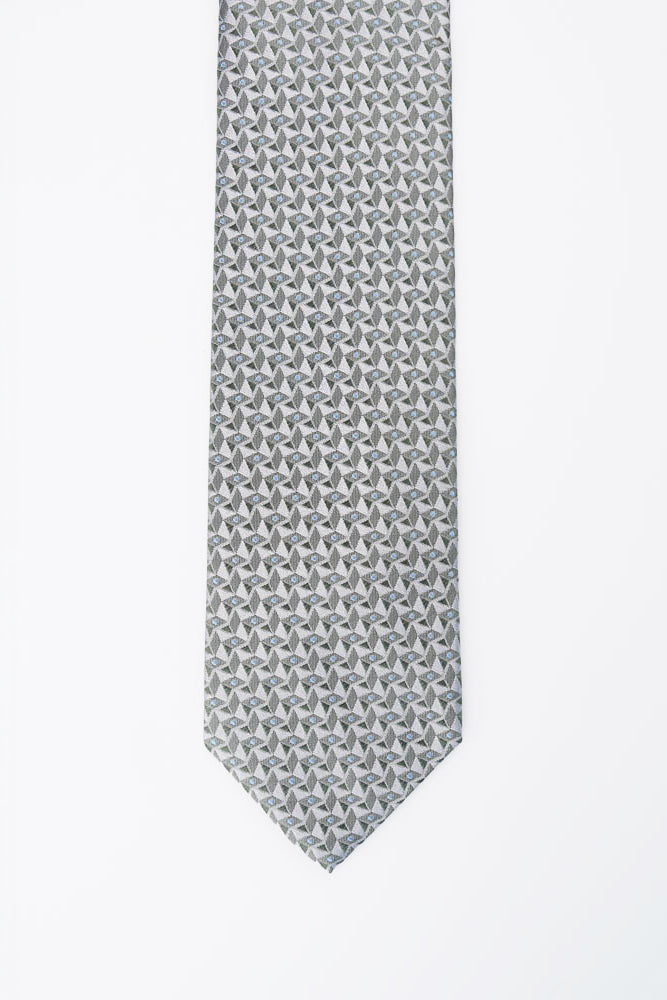 Green Geometric Silk Tie