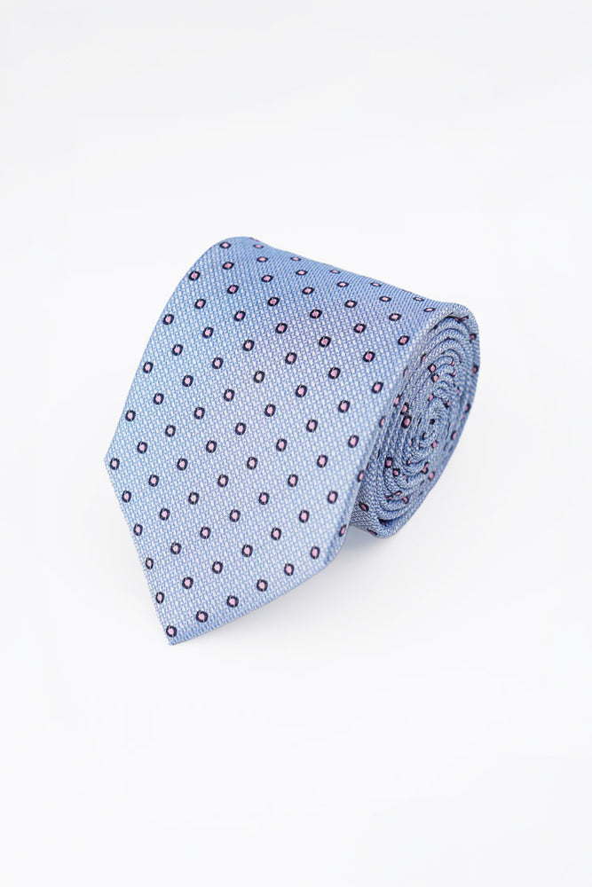 Crystal Blue Dot Silk Tie