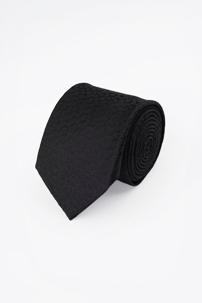 Black Floral Silk Tie