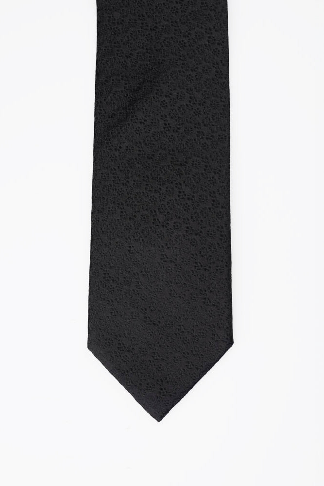 Black Floral Silk Tie
