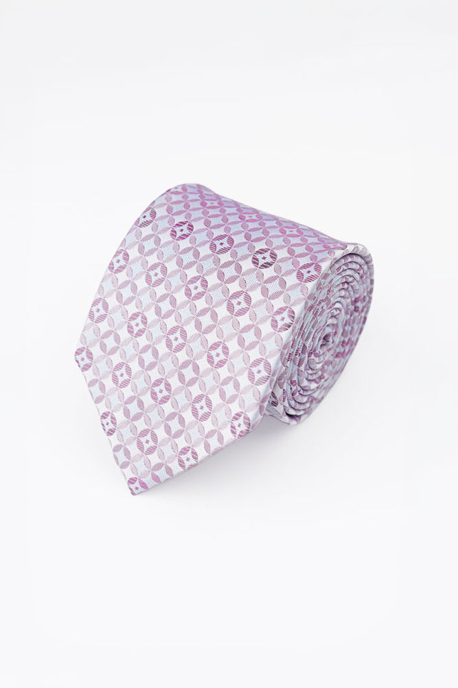 Pink Geometric Silk Tie